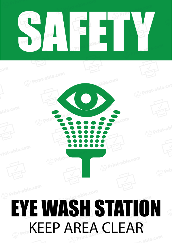 Eye Wash Station Sign Printable Free Download