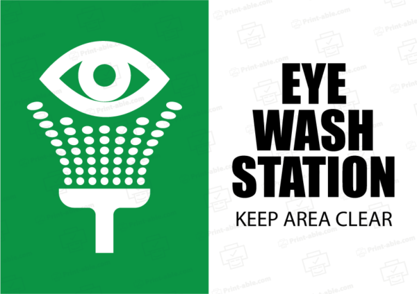 Eye wash station sign printable