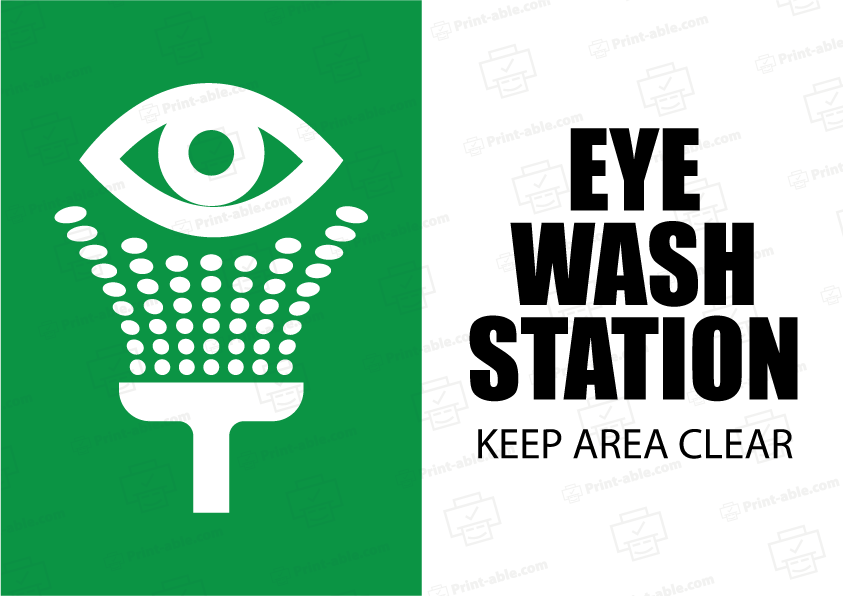 Eye Wash Station Sign Printable Free Download