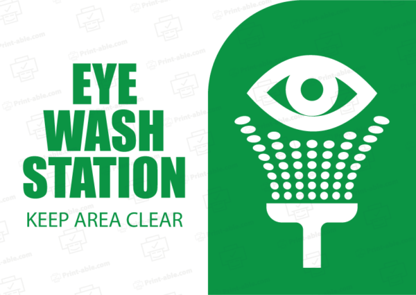 Eye wash station sign printable