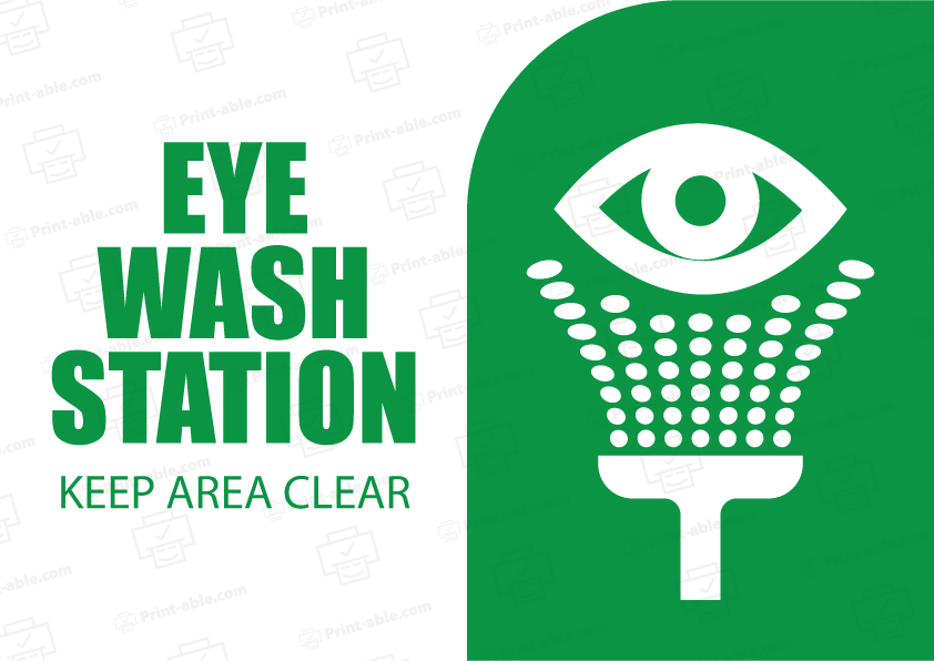 Eye Wash Station Sign Printable Free Download