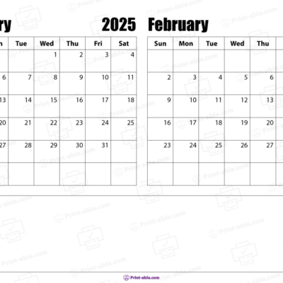 january and february 2025 calendar free download