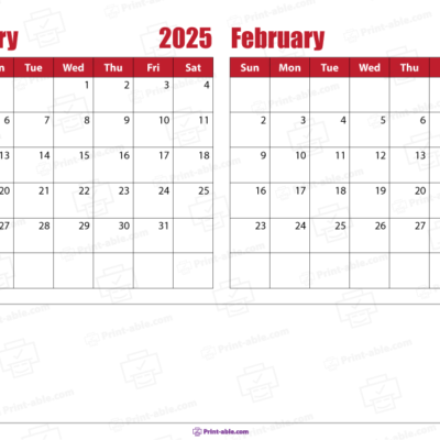 january and february 2025 calendar free download