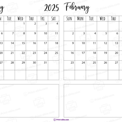 january and february 2025 calendar free download