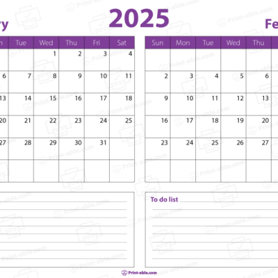 january and february 2025 calendar free download