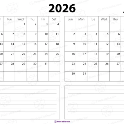 July and august 2026 calendar free download