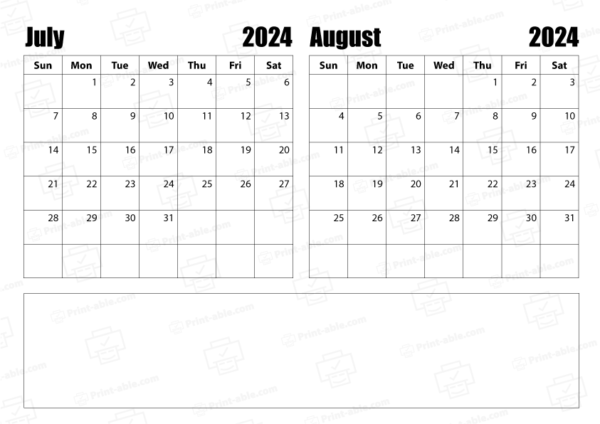 july august 2024 calendar free download