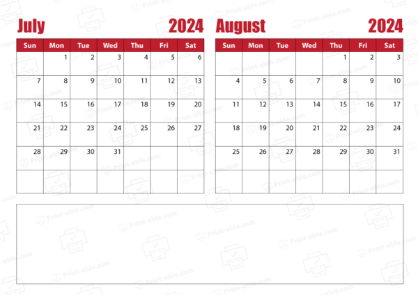 july august 2024 calendar free download