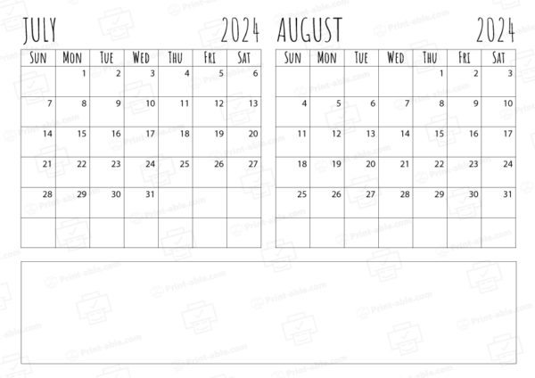 july august 2024 calendar free download