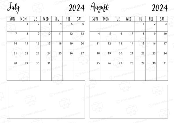 july august 2024 calendar free download