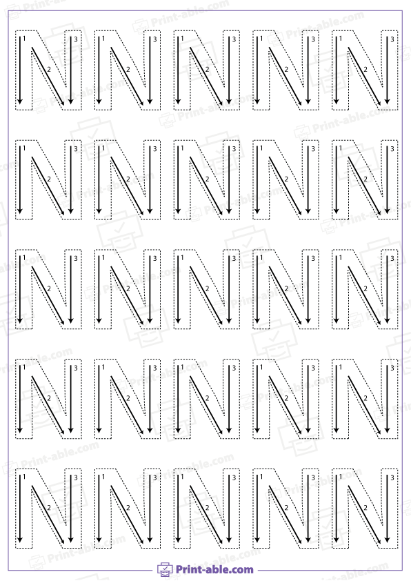 Letter N Printable Free Download