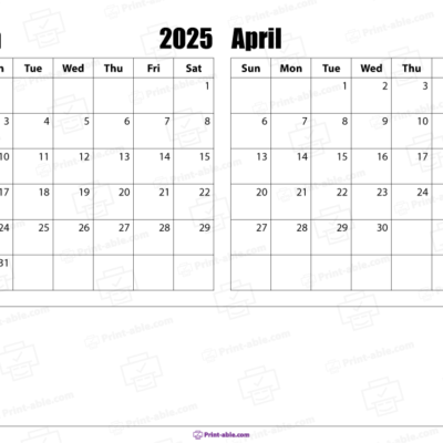 march and april 2025 calendar free download