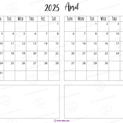 march and april 2025 calendar free download