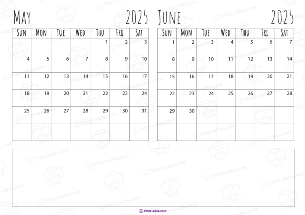 may and june 2025 calendar free download