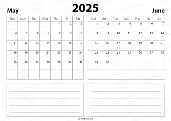 may and june 2025 calendar free download