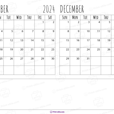 november and december 2024 calendar free download