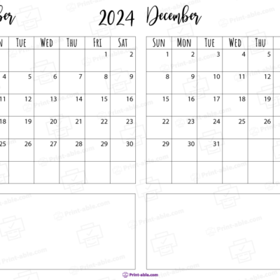 november and december 2024 calendar free download