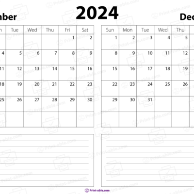 november and december 2024 calendar free download