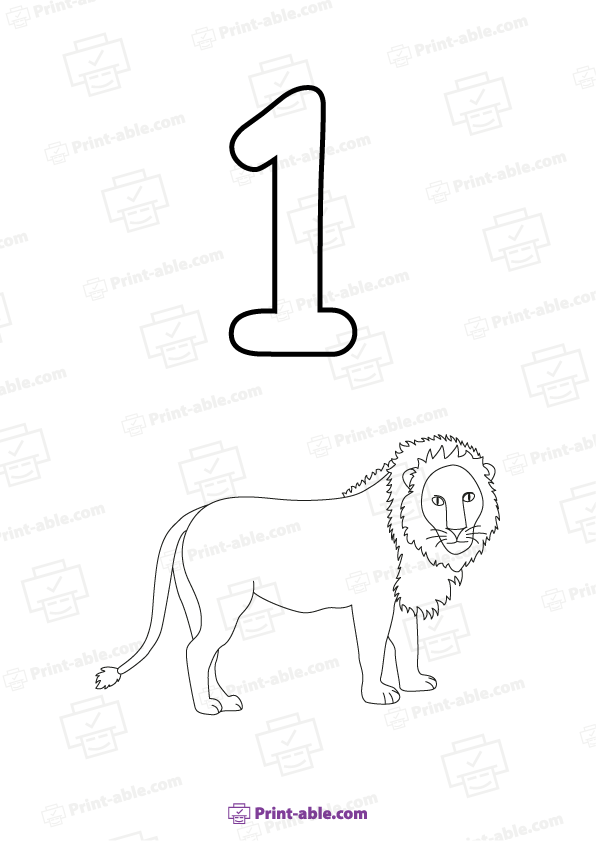 Number Coloring Pages Printable Free Download