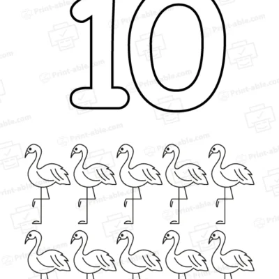 Number coloring pages printable free download