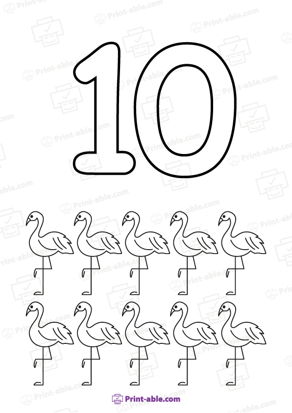 Number Coloring Pages Printable Free Download