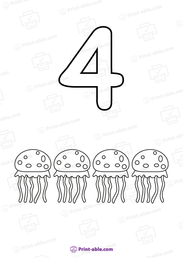 Number Coloring Pages Printable Free Download