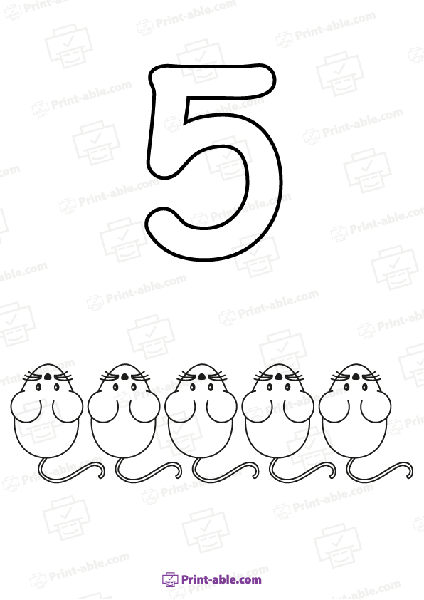 Number Coloring Pages Printable Free Download