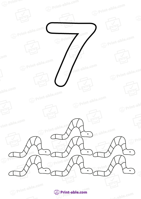 Number Coloring Pages Printable Free Download