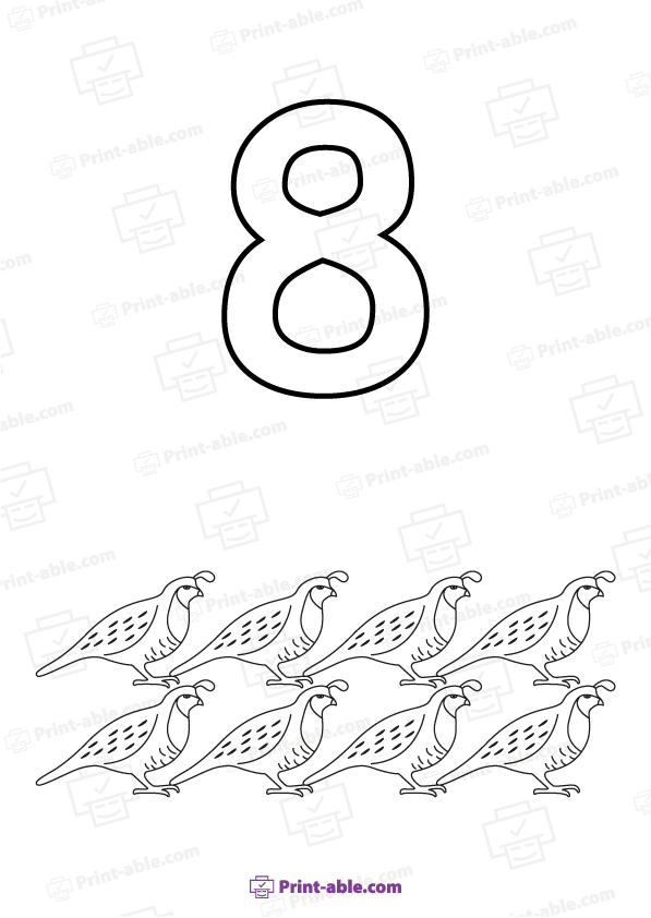 Number Coloring Pages Printable Free Download