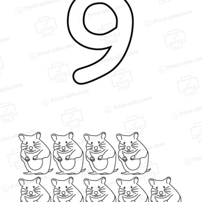 Number coloring pages printable free download