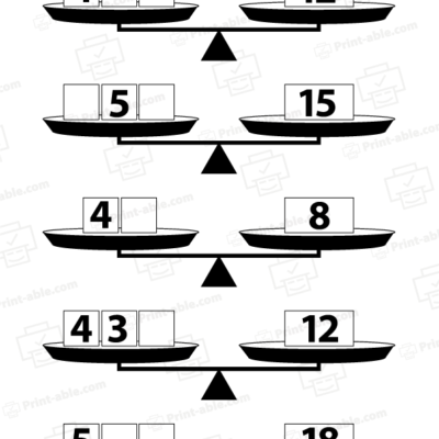 pan balance worksheets printable free download