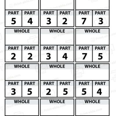 part part whole worksheet printable free download