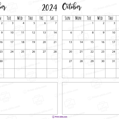 September and october 2024 calendar printable free download