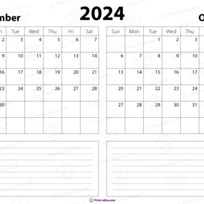 September and october 2024 calendar printable free download