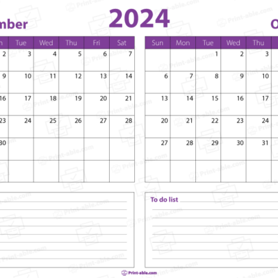 September and october 2024 calendar printable free download