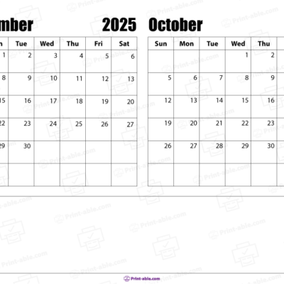 september and october 2025 calendar free download