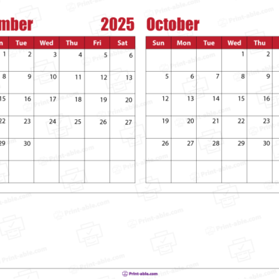 september and october 2025 calendar free download