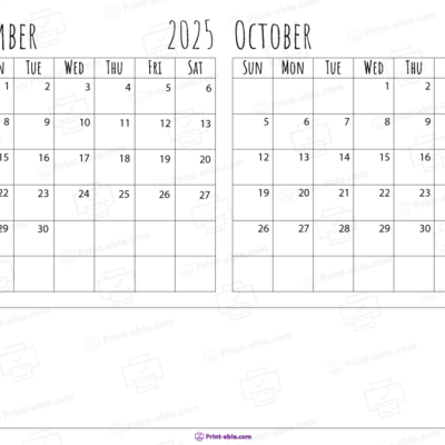 september and october 2025 calendar free download