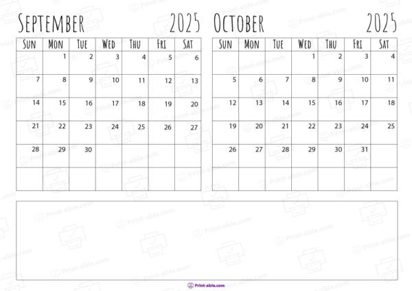 september and october 2025 calendar free download