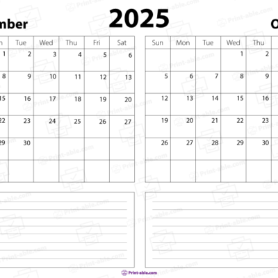 september and october 2025 calendar free download