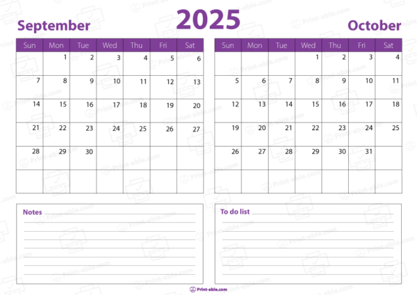 september and october 2025 calendar free download