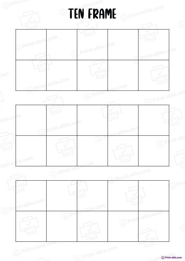 Ten Frame Printable Free Download