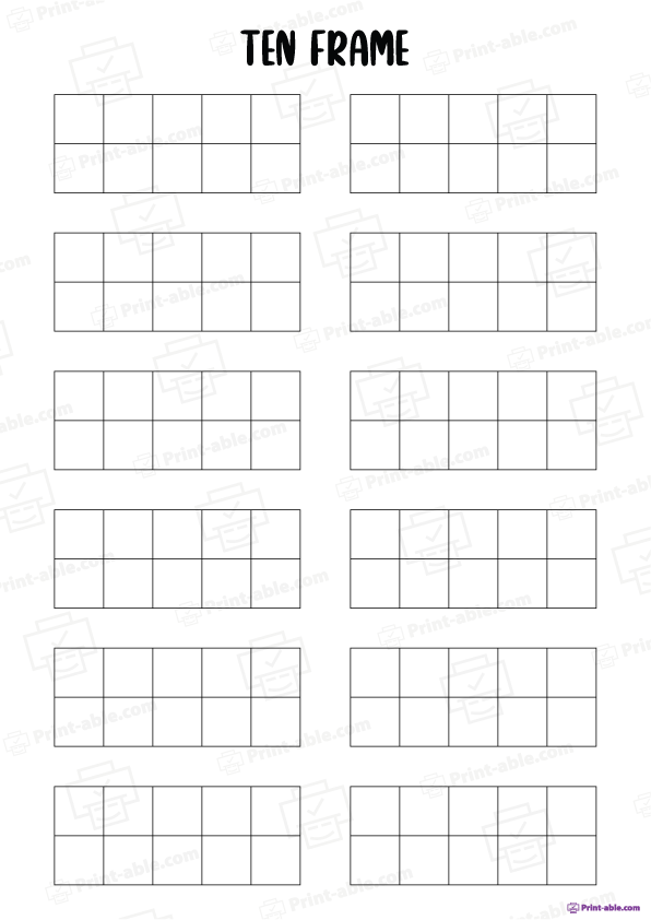 Ten Frame Printable Free Download