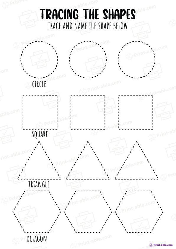 Shape Tracing Worksheets Free Download