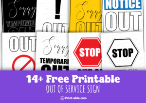 Out of service sign printable free download