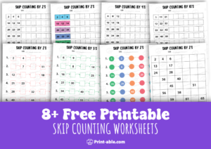 Skip counting worksheets printable free download