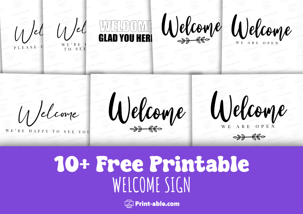 Welcome sign printable free download