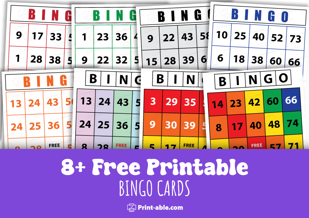 8+ FREE Bingo Cards Printable | PRINT-ABLE