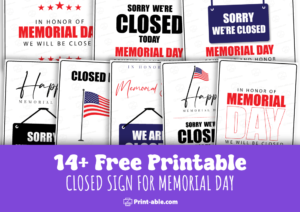 closed sign for memorial day free download