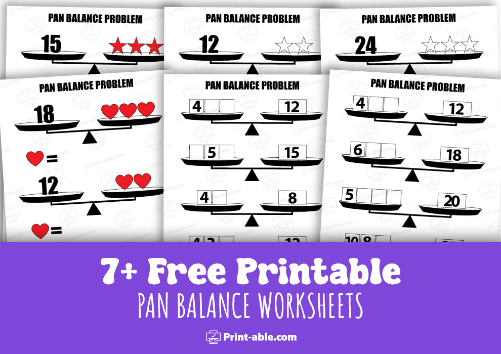 pan balance worksheets printable free download